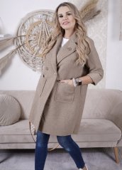 Mokka hnědý uzlíkový kabát VENUS