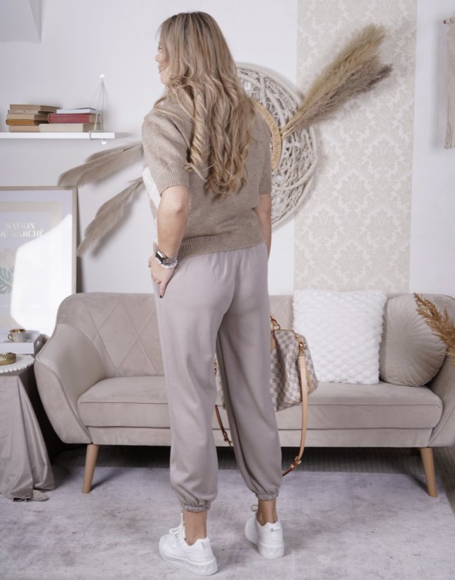 Mokka hnědé kalhoty z máslového materiálu MISSA