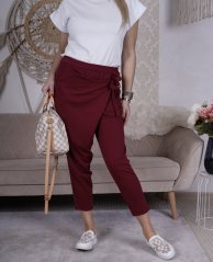 Burgundy červené kalhoty s překladem z máslového materiálu PHENOMEN