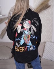 Černá džínová košile/bunda ART EDITION FLY BETTER