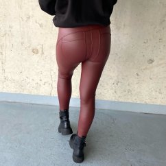 Bordó push-up legíny koženého vzhledu MISS