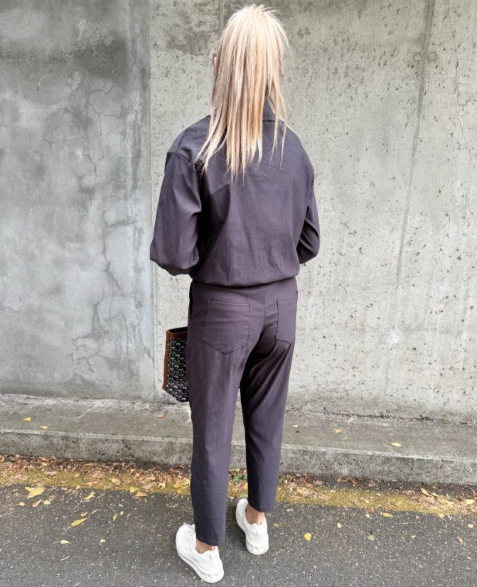 Antracitově šedá  košilová elastická bunda MADISON
