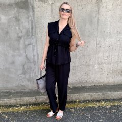 Černá souprava kalhoty a košile bez rukávu CALYPSO