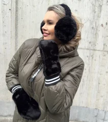Černé kožešinové klapky na uši COLD