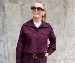 Burgundy červená košilová elastická bunda MADISON
