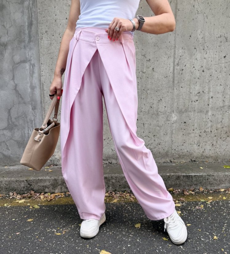 Světle růžové trendy kalhoty s překladem ELYSIA