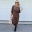Čokoládově hnědá trendy souprava ELEGANT CHIC LONG