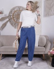 Džínové kalhoty s páskem POCKET DENIM