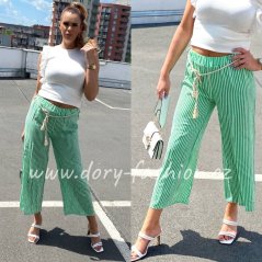 Pruhované široké kalhoty STRIPES GREEN