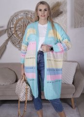Tyrkysový maxi kardigan VIBES PASTEL