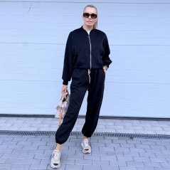 Černá souprava kalhoty a bomber bunda MELIA