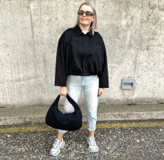 Černá stylová semišová bunda MILANO