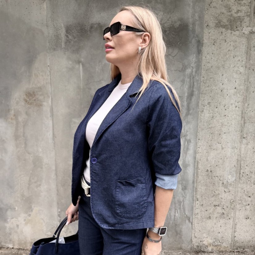 Tmavě modré džínové sako MONACO DENIM