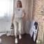 Béžové elastické trendy kalhoty CHIC