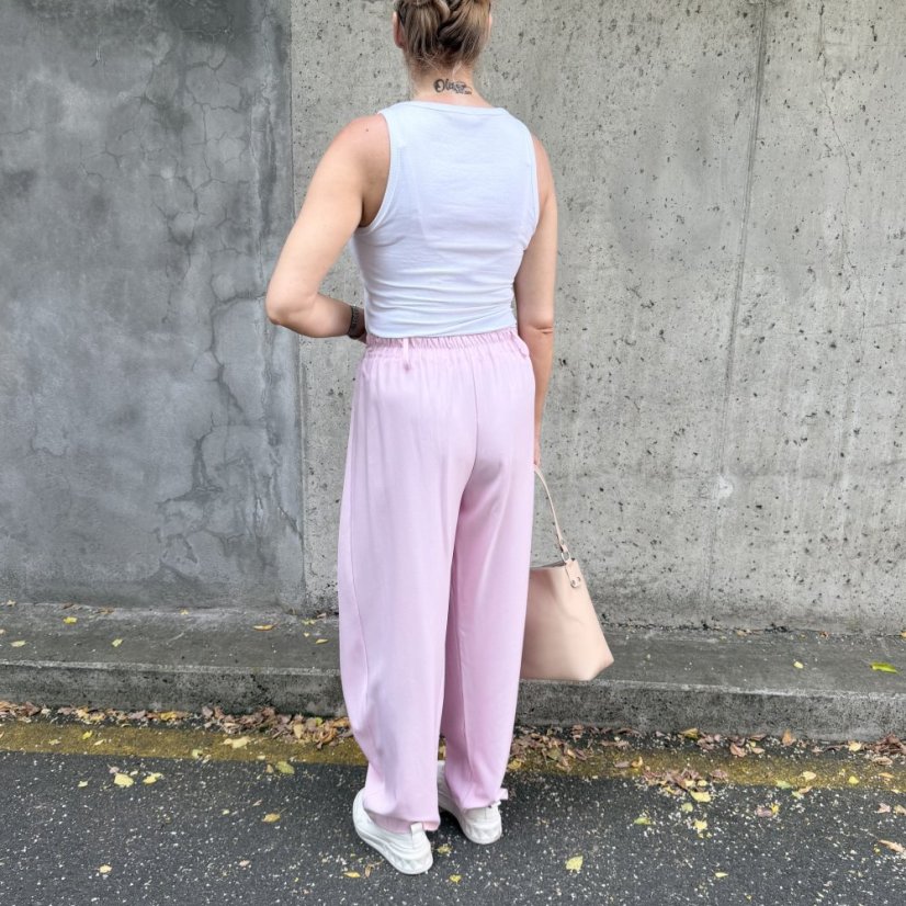 Světle růžové trendy kalhoty s překladem ELYSIA