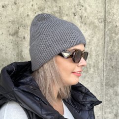 Šedá stylová pletená čepice COZY KNIT