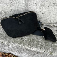 Černá semišová ledvinka/crossbody SIDEN