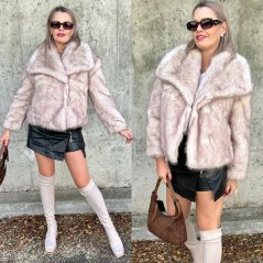 Béžový krátký kožich GLAM FUR
