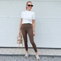Čokoládově hnědé push - up dlouhé leginy BOOST