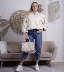 Světle béžová trendy koženková bunda EARLY