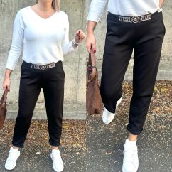 Černé kalhoty z máslového materiálu VERSON