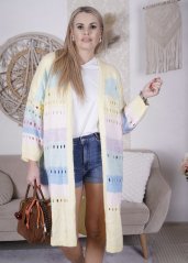 Světle žlutý maxi kardigan VIBES PASTEL