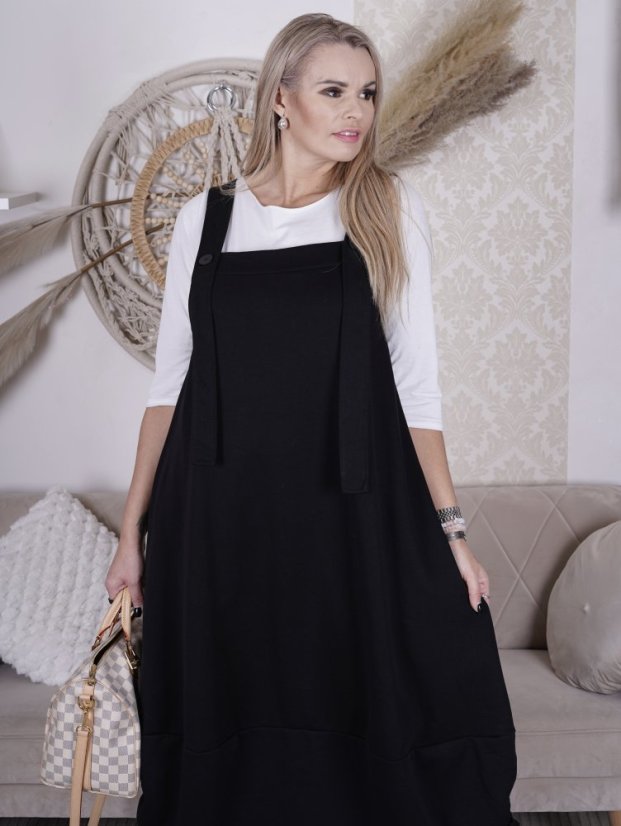 Černá dlouhá trendy šatovka VALENTIA
