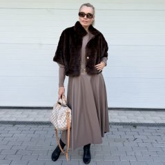 Čokoládově hnědý luxusní kožíšek MONIQUE