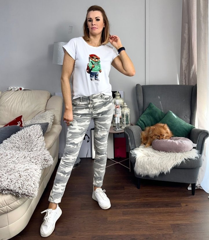 Světle šedé army džíny NIMET