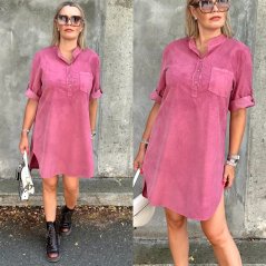 Starorůžové cordové tunikové šaty SHAPE
