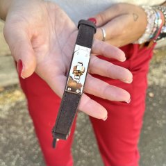 Čokoládově hnědý pásek z pravé kůže LOPEZ