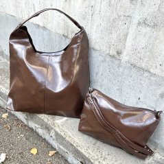 Čokoládově hnědý kabelkový set DUO CHIC – 2v1