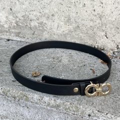 Černý pásek se zlatou sponou FRAGINNE