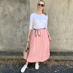 Lososová dlouhá tulipánová sukně PORTOFINO