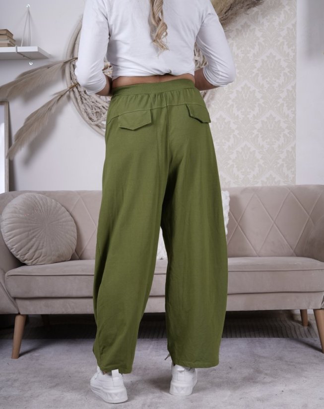 Limetkové zelené trendy balónové kalhoty ELARA LUX