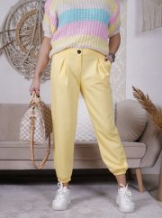 Světle žluté kalhoty z máslového materiálu MISSA