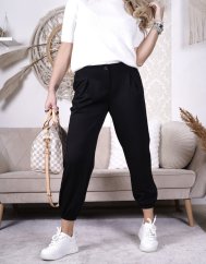 Černé kalhoty z máslového materiálu MISSA