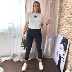 Černé elastické trendy kalhoty CHIC