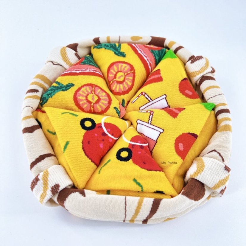 Velká dárková sada 4 páry ponožek PIZZA SET 36-41