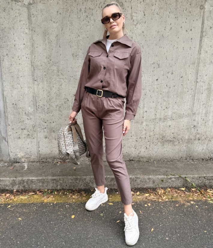 Mokka hnědá  košilová elastická bunda MADISON