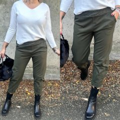Khaki trendy kalhoty CITY COMFY
