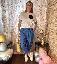 Modré džínové trendy kalhoty KRISTIN