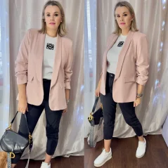 Pudrově růžové klasické sako RUNWAY