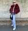 Burgundy červený krátký kožich GLAM FUR