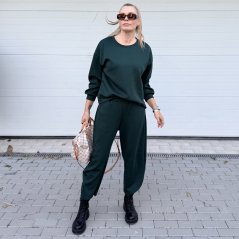 Smaragdově zelená stylová souprava z máslového materiálu LOUNGE