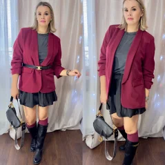 Burgundy červené klasické sako RUNWAY
