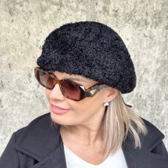Černý buklé baret COCO