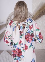 Krémové šaty s květy SERENETY BOTANIC