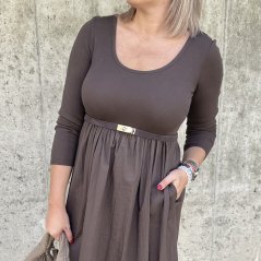 Čokoládově hnědý pásek z pravé kůže LOPEZ