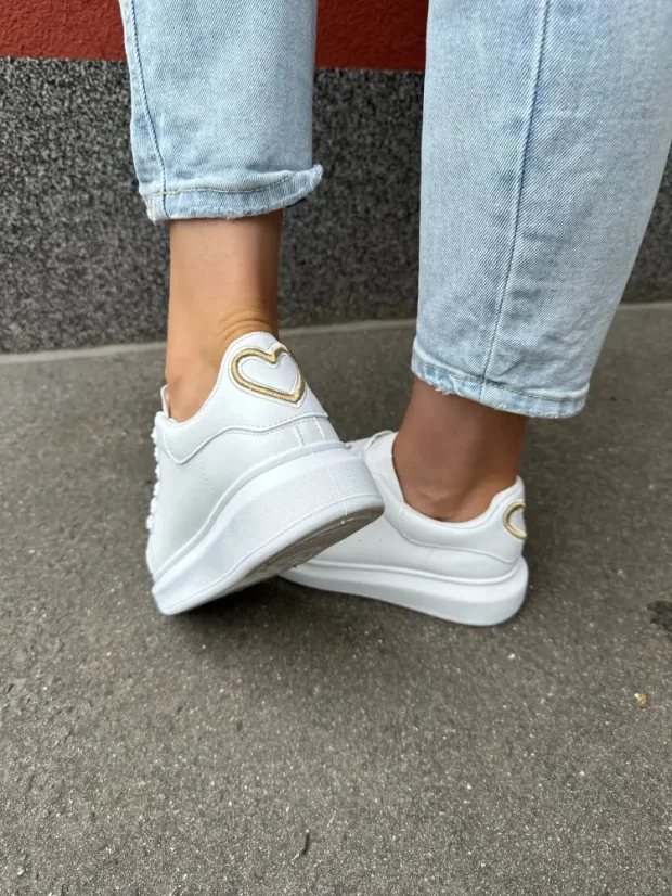 Bílé trendy tenisky LOVE - Velikost:                              36                               